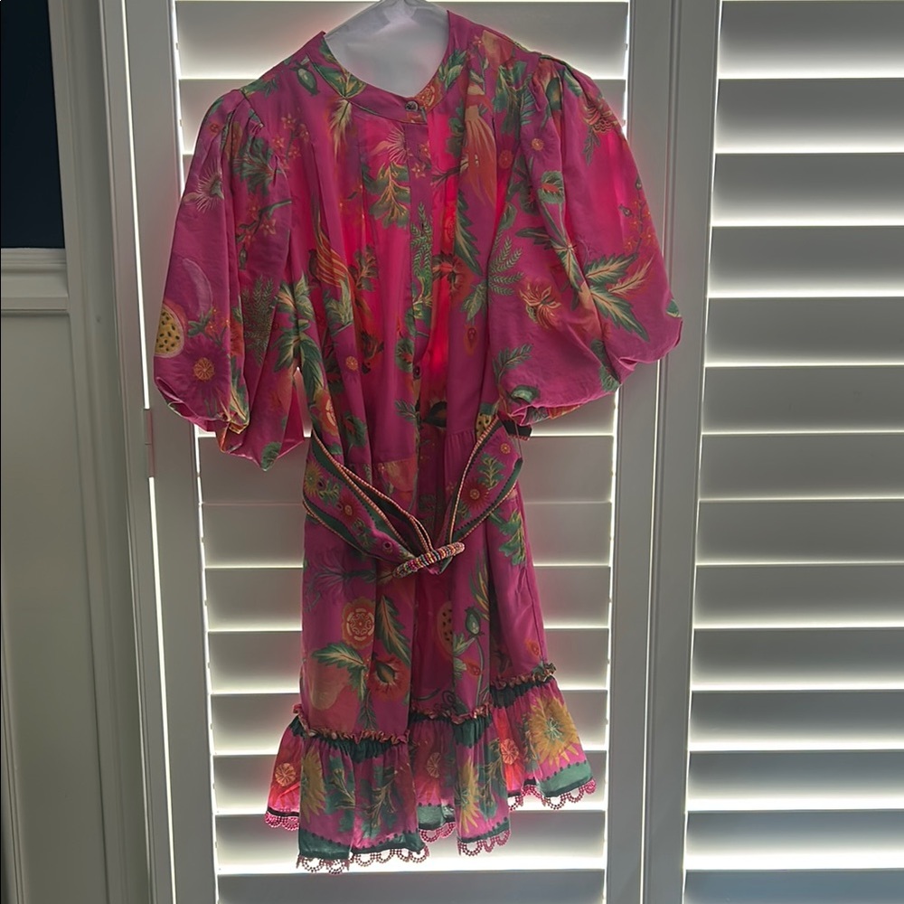 Pink Delicate Fruit Garden Mini Dress